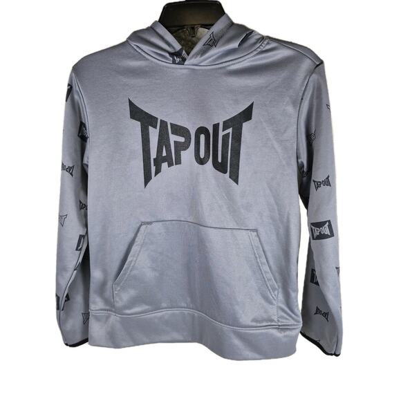 TapouT WWE Gray Logo Pullover Hoodie Youth Size 12 - Picture 1 of 8